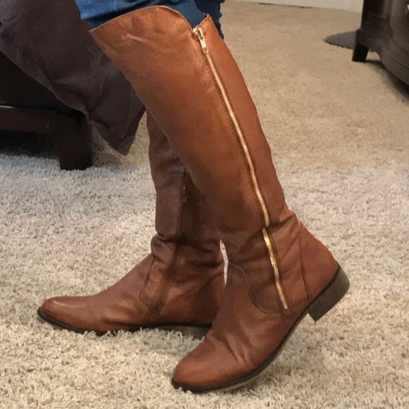 womens tall cognac boots